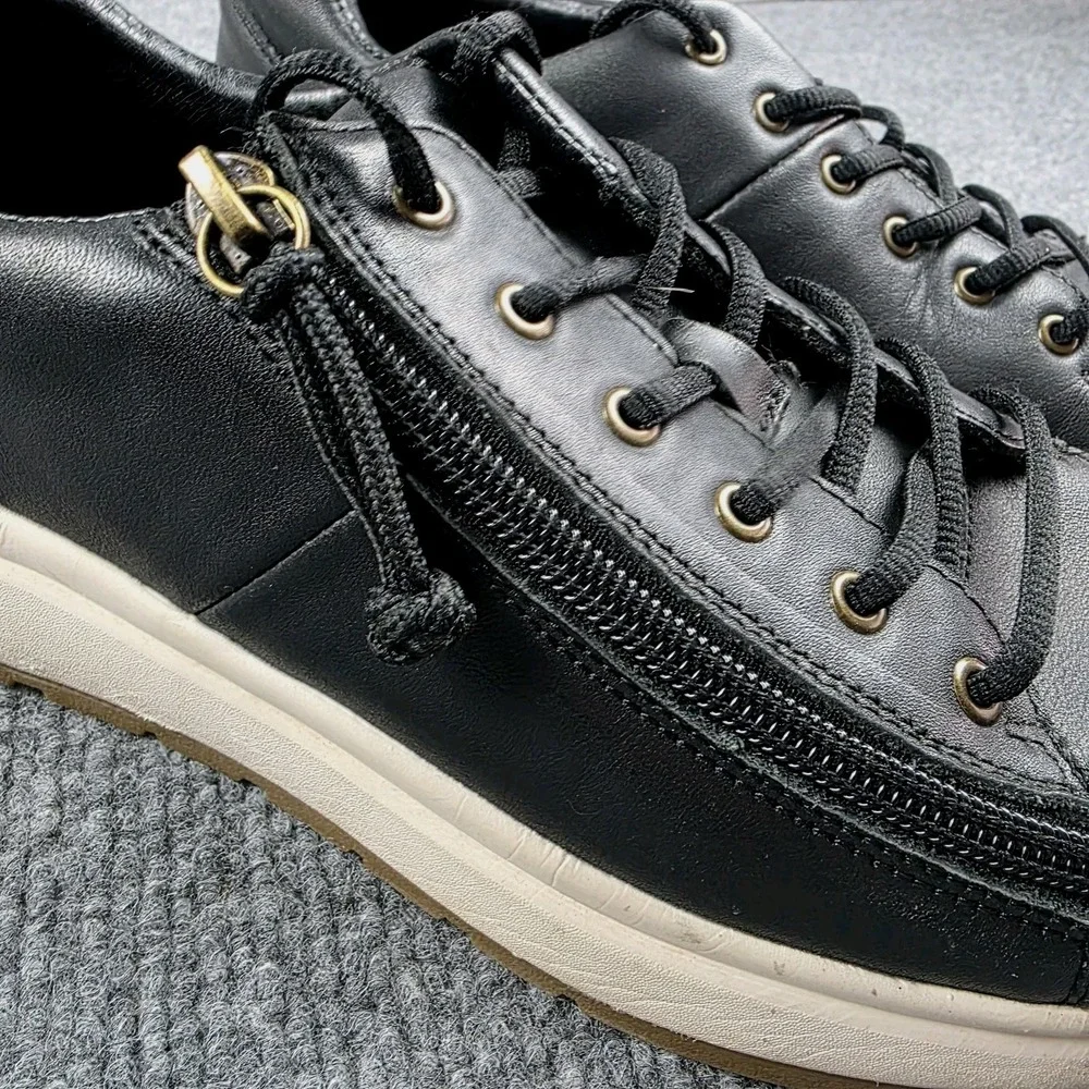 Billy Women's Sneaker II Black Zip Zipper Shoes 8.5 Adaptive Easy On Off‎